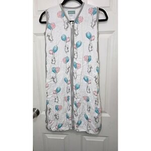 Molis & Co Baby Sleep Sack Unisex XL White Bunny Balloon Muslin 0.5 TOG Wearable